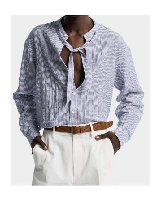 DSquared² Blue Tie Dropped Shoulder Shirt for men