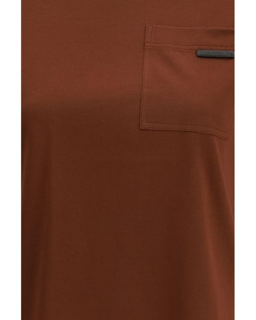 Brunello Cucinelli Brown Cotton T-Shirt