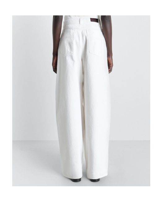 Lemaire White High-Waisted Wide-Leg Jeans