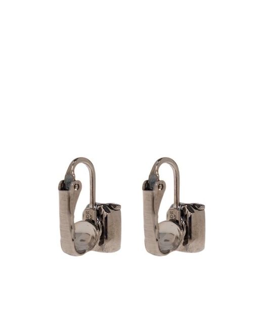 DSquared² White Ibra Crystal-Embellished Clip Earrings for men