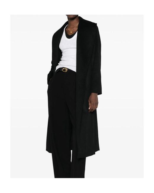 Max Mara Black Collared Long-Sleeved Coat