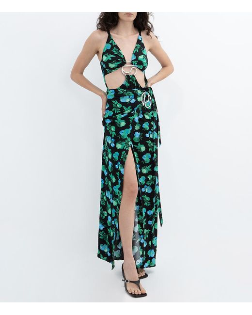 Coperni Green Printed Wrap Skirt