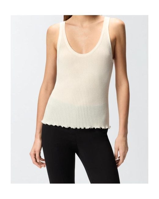 Pinko Natural Ribbed Vest Top