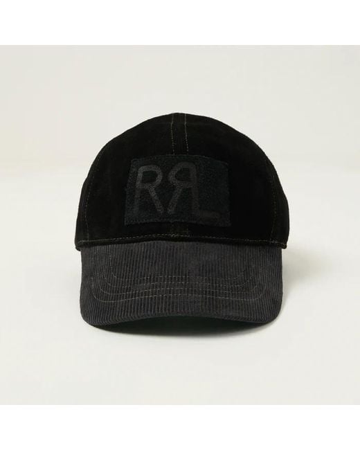 RRL Black Ralph Lauren Logo Patch Baseball Cap for men