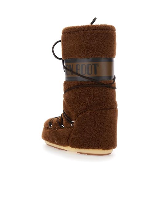 Moon Boot Brown Shearling Boots