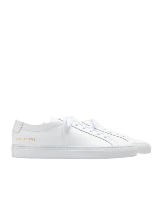 Common Projects White Logo Low-Top Casual Shoes for men