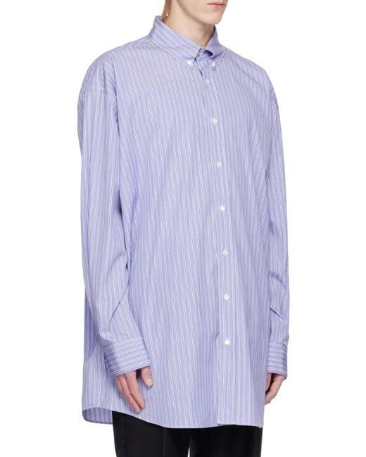 Maison Margiela Purple Striped Button-Up Shirt for men