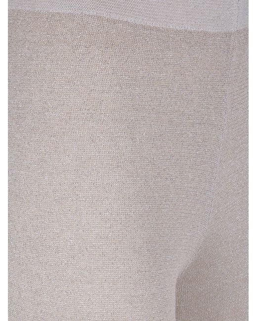 D.exterior Gray Metallic Wide-Leg Knitted Trousers