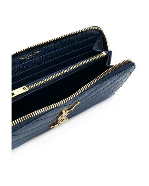 Saint Laurent Blue Classic Logo Wallet