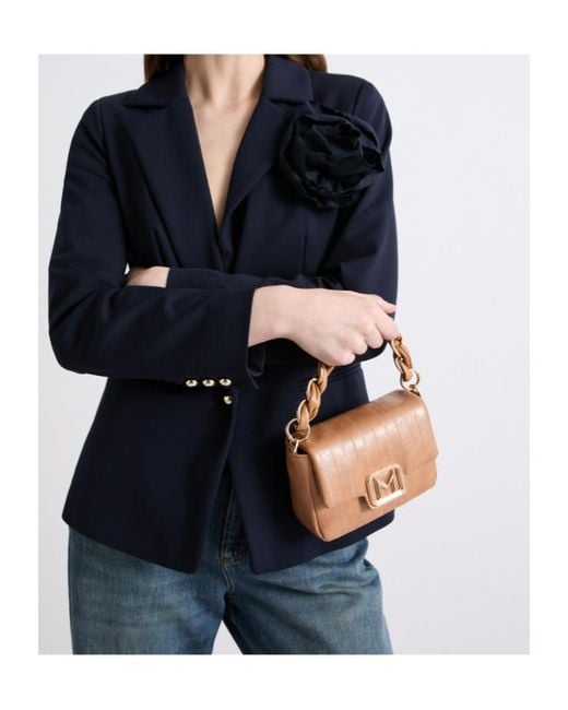 Marella Brown Small Reptile-Print Le Muse Bag