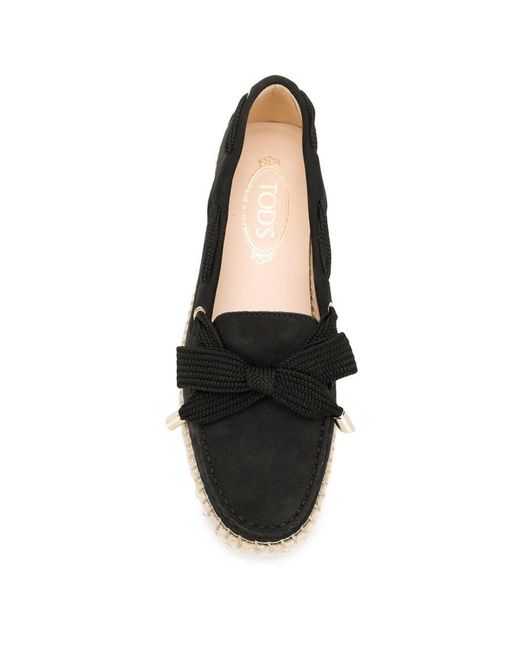 Tod's Black Straw-Woven Love Shoes