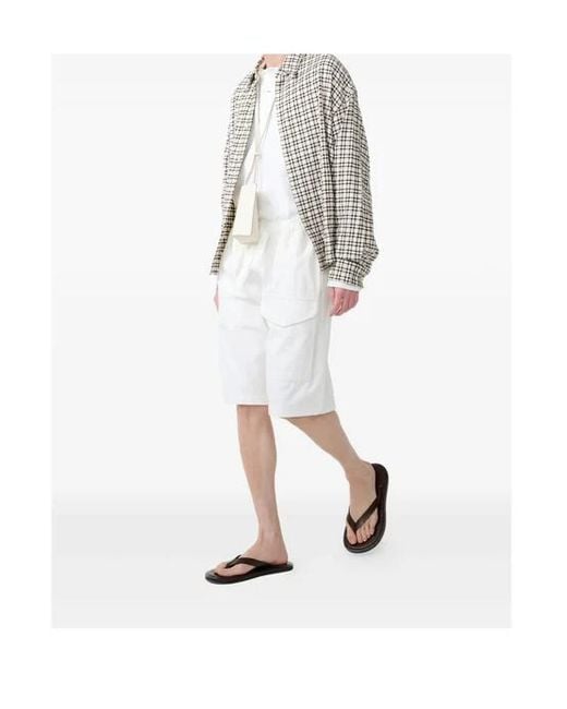 Studio Nicholson White Drawstring Shorts for men
