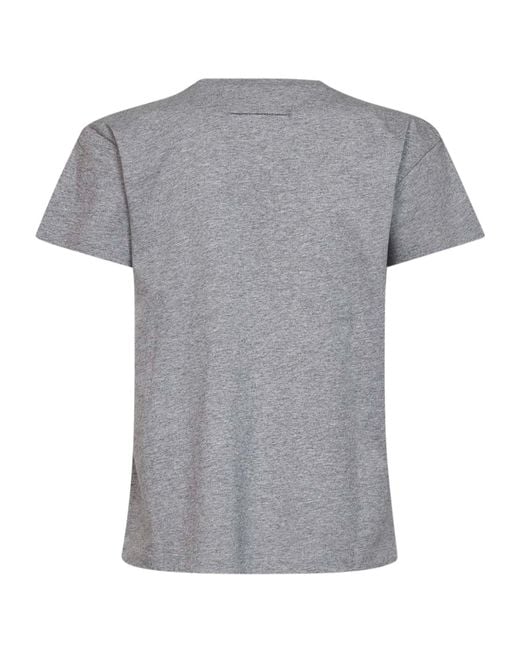 MM6 by Maison Margiela Gray Logo Patch Crewneck T-Shirt