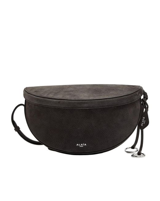 Alaïa Black Hip East West Grained Nubuck Cross-Body Bag