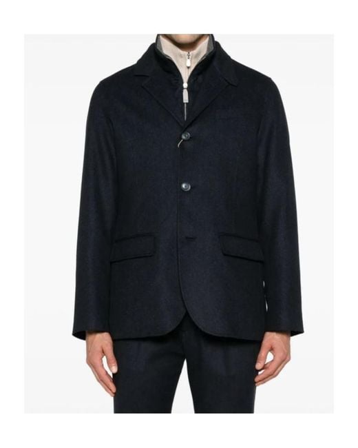 Herno Blue Long-Sleeved Zip-Up Jacket for men
