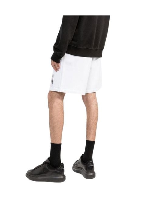 DSquared² White Icon Cotton Track Shorts for men