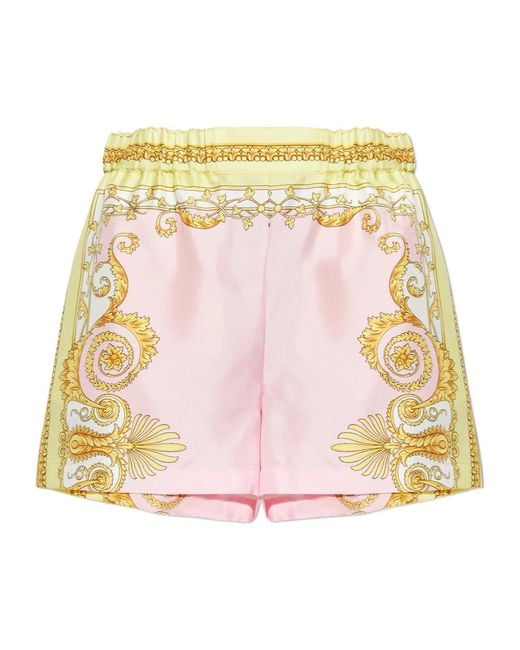 Versace Natural Pattern-Printed Elasticated-Waistband Shorts