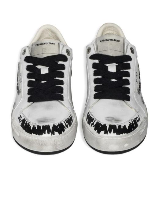 Zadig & Voltaire White Basses Fly Wings Sneakers