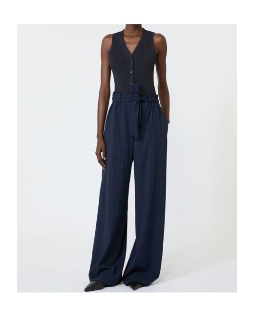 Max Mara Blue Semi-Fitted Knit Waistcoat