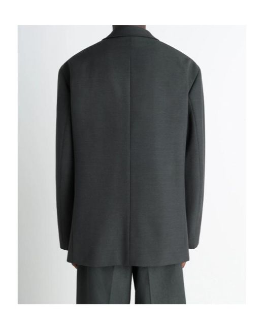 Lemaire Black Double-Breasted Long Sleeved Blazer for men