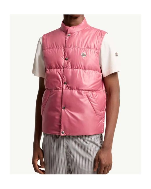 Moncler Pink Restigo Quilted Padded Gilet for men