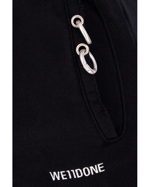 we11done Black Embroidered-Logo Maxi Skirt