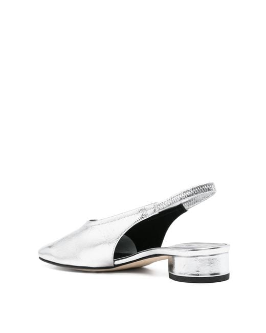 Aeyde White Dua Slingback Pumps