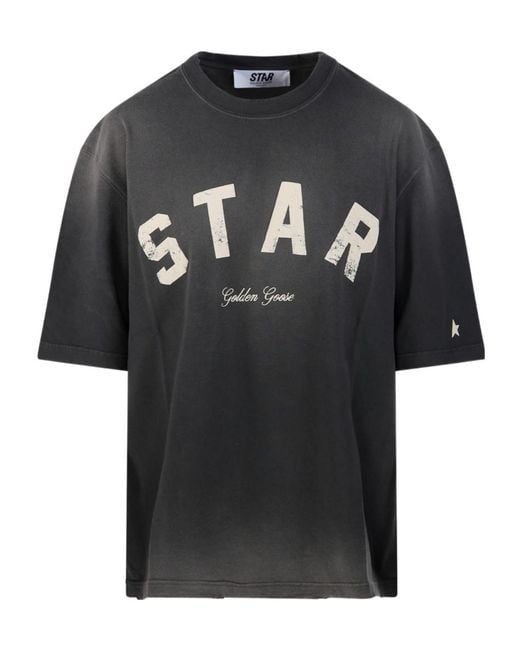 Golden Goose Deluxe Brand Black Star Printed Crewneck T-Shirt for men