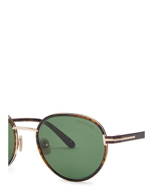 Tom Ford Green Round-Frame Sunglasses for men