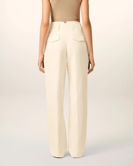 AMI Natural Two-Pleats Cotton And Linen Trousers