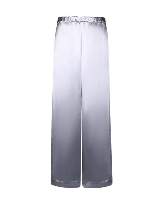 Fabiana Filippi Blue Elastic Waist Satin Pants