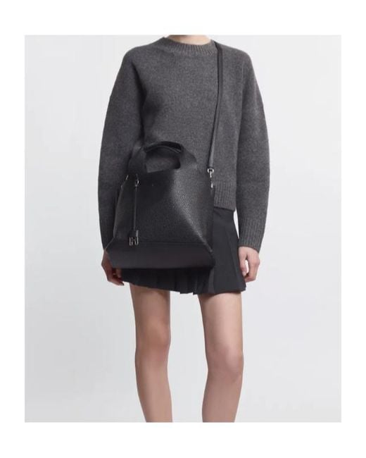 Hogan Black H Logo Charm Shopping Bag
