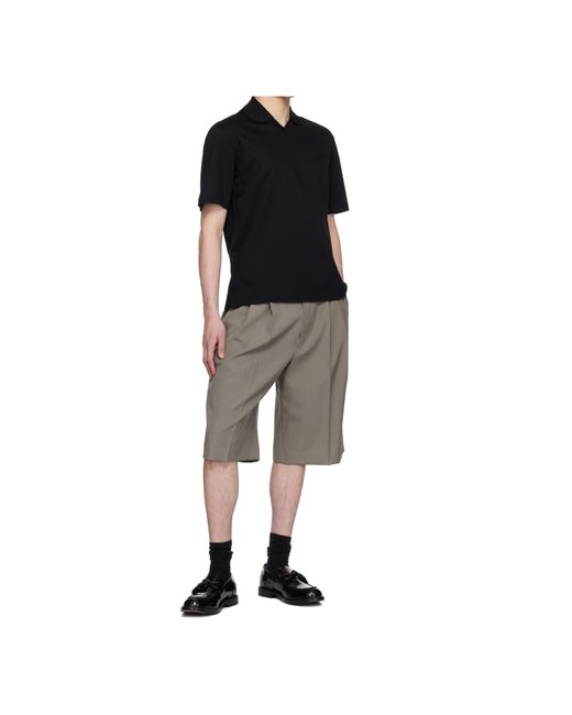 Mackage Black V-Neck Short Sleeved Polo Shirt for men