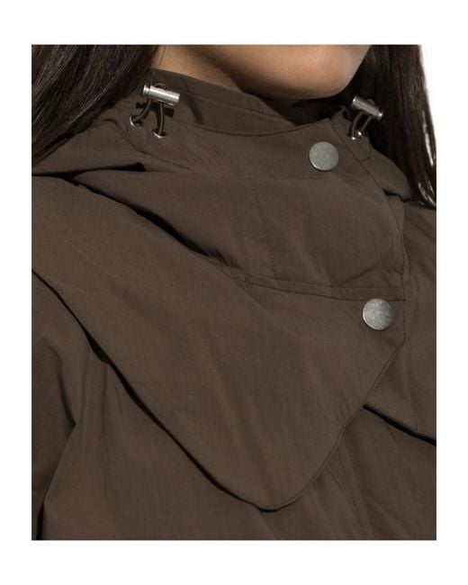 IRO Brown Drawstring Hooded Jacket