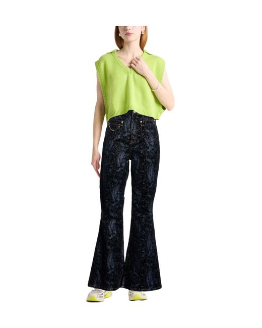 Ganni Black Dark Denim Wide-Leg Pants