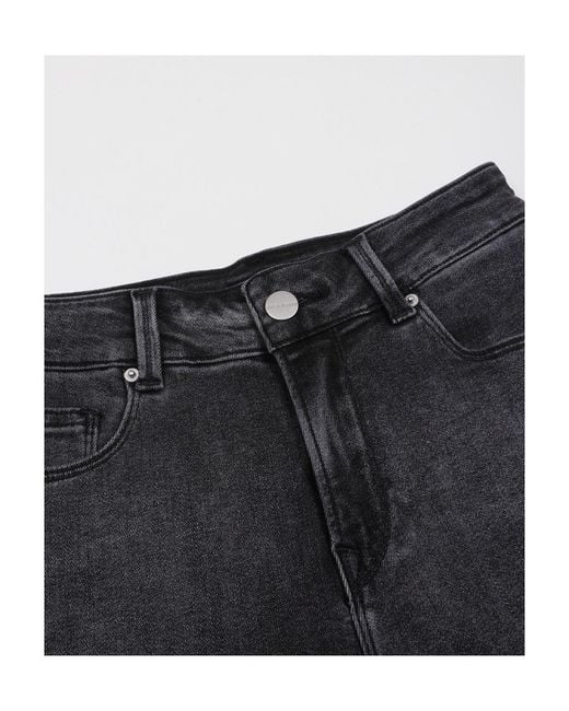LIU REGALI Gray Trim Rough Rimmed Riding Denim Shorts