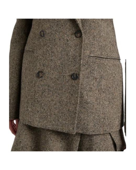 J.W. Anderson Brown Double-Breasted Suit Jacket