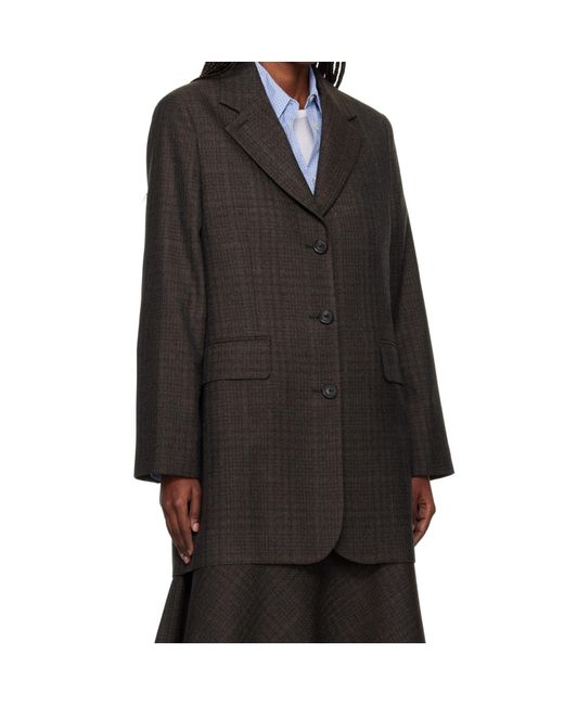 Our Legacy Black Queens Check-Pattern Blazer
