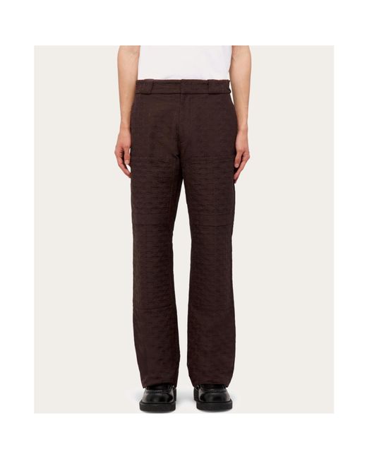 Ferragamo Brown Monogram Pants for men