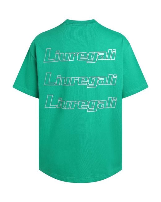 LIU REGALI Green Logo Details Short-Sleeved T-Shirt