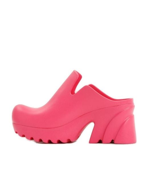 Bottega Veneta Pink Flash Platform Clogs
