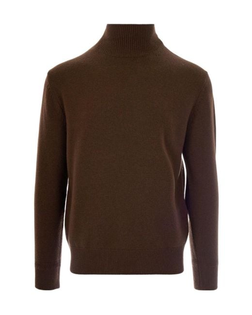Paolo Pecora Brown Turtleneck Jumper for men