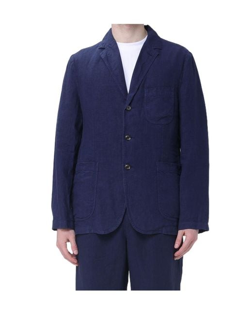 Aspesi Blue Notch Lapel Blazer for men