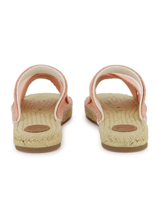 Chloé Pink Logo Flat Sandals