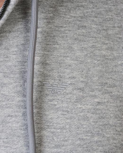 Emporio Armani Gray Hooded Zipper Sweater for men
