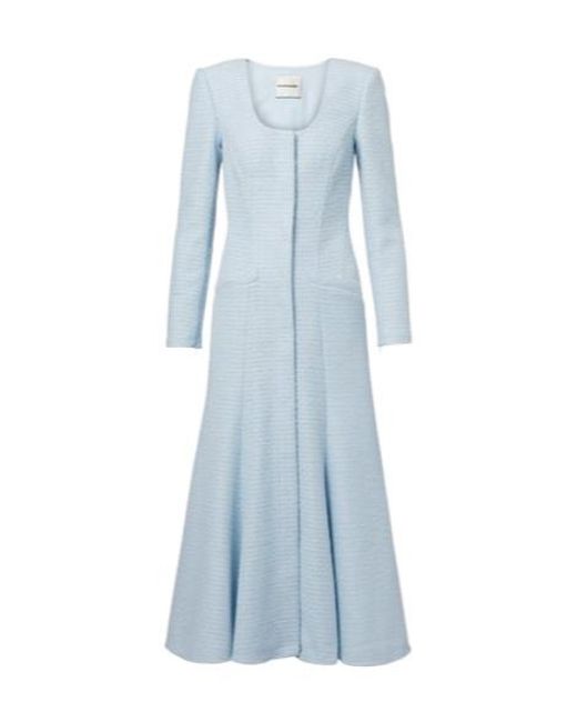 Roland Mouret Blue Jacquard Midi Dress