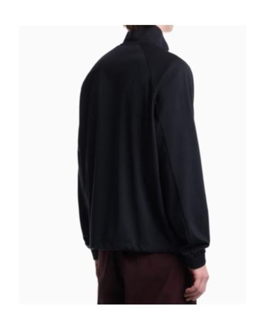 Emporio Armani Blue Raglan-Sleeve Zip-Up Sweatshirt for men