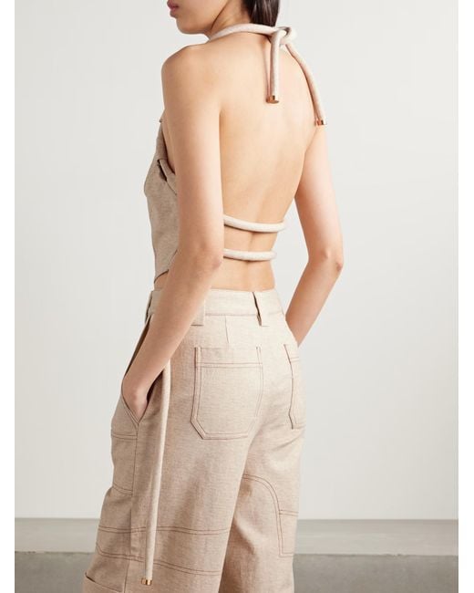 Cult Gaia Natural Themis Rope-Detail Tank Top