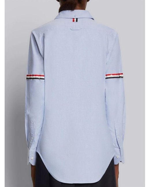 Thom Browne Blue Classic Striped Sleeve Shirt