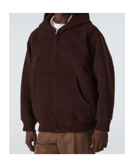 Auralee Purple Hooded Zip-Up Sweatshirt for men